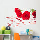 Red Roses and Hearts Wall Mural