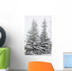 Snow Covered Evergreen Trees Wall Mural