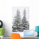 Snow Covered Evergreen Trees Wall Mural