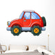 Red Cartoon Car Wall Decal