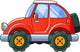 Red Cartoon Car Wall Decal