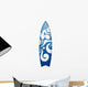 Blue Surfboard Wall Decal