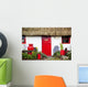 Traditional Irish Cottage With A Red Door And Red Decorative Items Wall Mural