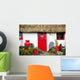 Traditional Irish Cottage With A Red Door And Red Decorative Items Wall Mural