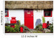 Traditional Irish Cottage With A Red Door And Red Decorative Items Wall Mural