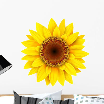 Sunflower Wall Decal shown on a wall