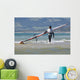 Windsurfer Carrying Surfboard Wall Mural