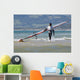 Windsurfer Carrying Surfboard Wall Mural