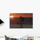 Wakeboarding At Sunset Wall Mural