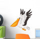 Cartoon Pelican Flying White Wall Decal