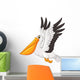 Cartoon Pelican Flying White Wall Decal