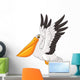 Cartoon Pelican Flying White Wall Decal