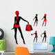 beautiful silhouettes of girls Wall Decal