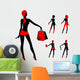beautiful silhouettes of girls Wall Decal