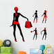 beautiful silhouettes of girls Wall Decal