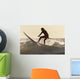 A Surfer Paddling On A Surfboard Off Benavides Beach Wall Mural