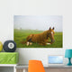 A Horse Sitting On The Grass In A Pasture Wall Mural