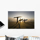 Silhouette Of Three Surfers Carrying Surfboards Wall Mural