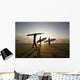 Silhouette Of Three Surfers Carrying Surfboards Wall Mural