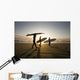 Silhouette Of Three Surfers Carrying Surfboards Wall Mural