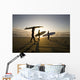 Silhouette Of Three Surfers Carrying Surfboards Wall Mural