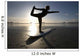 Silhouette Of Female Surfer Doing Bow Pulling Yoga Pose Wall Mural