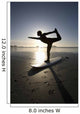 Silhouette Of Female Surfer Doing Bow Pulling Yoga Pose Wall Mural