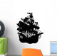 Mysterious Pirate Ship Silhouette Wall Decal