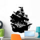 Mysterious Pirate Ship Silhouette Wall Decal