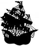 Mysterious Pirate Ship Silhouette Wall Decal