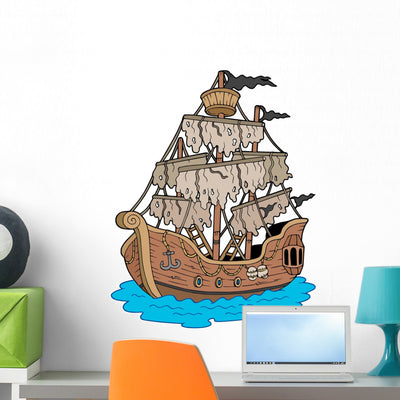 Mysterious Ship shown on a wall