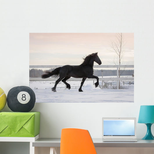 Black Horse Winter Wall Decal