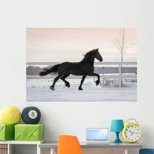 Black Horse Winter Wall Decal