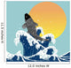 japanses fish jumping in wave Wall Mural