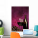 vertical of wine bottle with glasses and grapes Wall Mural