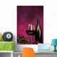 vertical of wine bottle with glasses and grapes Wall Mural
