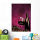 vertical of wine bottle with glasses and grapes Wall Mural