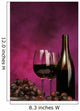 vertical of wine bottle with glasses and grapes Wall Mural