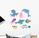 Sea Animals Cartoon Set Wall Decal