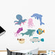 Sea Animals Cartoon Set Wall Decal