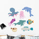 Sea Animals Cartoon Set Wall Decal