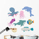 Sea Animals Cartoon Set Wall Decal