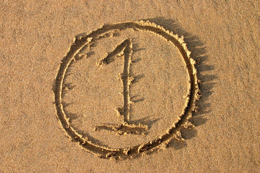 The Number 1 Written on the Beach  Part of a Coun Wall Mural