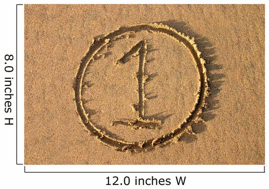 The Number 1 Written on the Beach  Part of a Coun Wall Mural