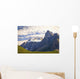 View Of Glacial Mountains And Trees In Banff National Park Wall Mural