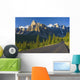 View Of Glacial Mountains And Trees Wall Mural