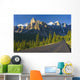 View Of Glacial Mountains And Trees Wall Mural