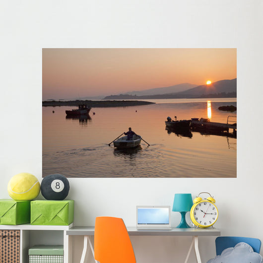 Sunset At Rosdohan Pier Near Sneem Wall Mural
