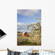 Apple Blossom Trees And A Red Barn Wall Mural