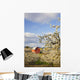 Apple Blossom Trees And A Red Barn Wall Mural